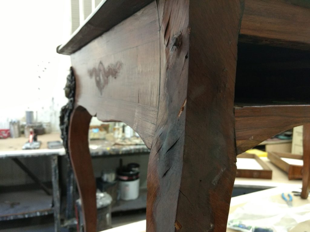 Refinish antique wood furniture